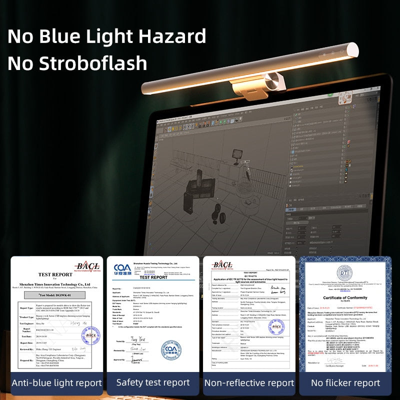 Baseus Stepless Dimming Eye-protection LED Desk Lamp For Computer PC Monitor Screen