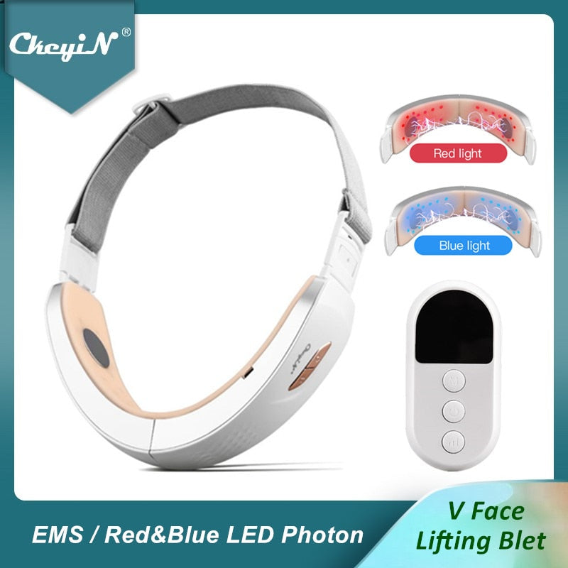 V-Line Up Belt Machine Blue LED Photon Therapy Face Lifting Slimming Vibration healthcare