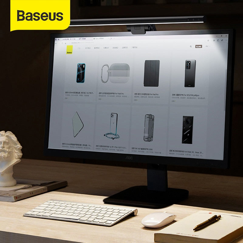 Baseus Stepless Dimming Eye-protection LED Desk Lamp For Computer PC Monitor Screen